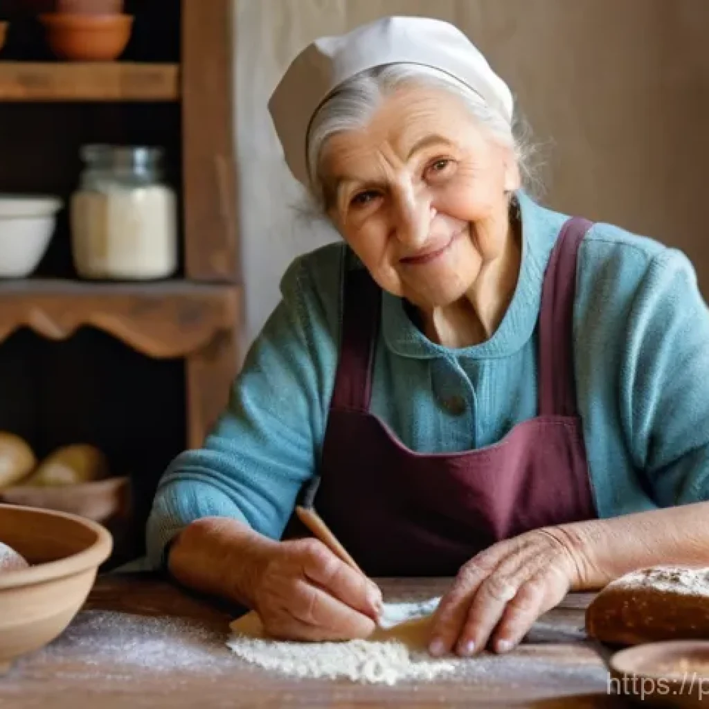 전통 장류 자가 제조와 전통 기술 보전 - **Prompt:** A cozy, rustic Polish kitchen bathed in warm, soft natural light. An elderly Polish gran...