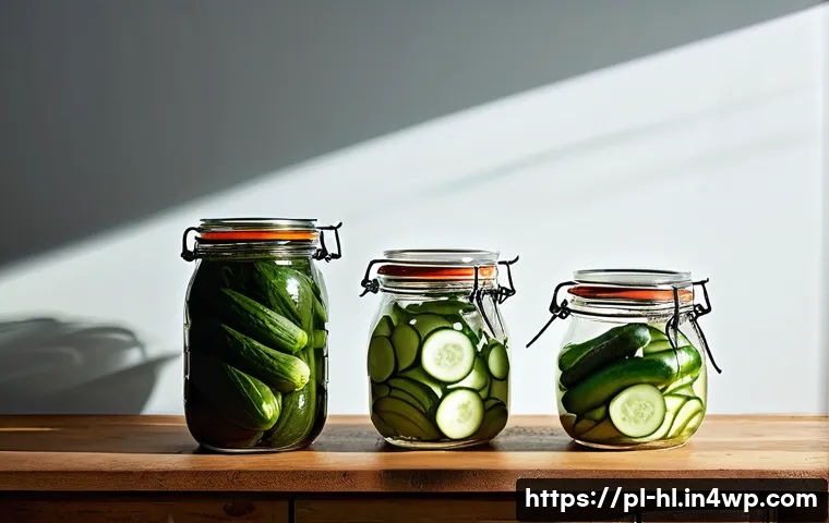 전통 장류 자가 제조 시 발생할 수 있는 오류 - **Prompt 1: Stalled Fermentation Due to Cold**
    An overhead shot of several clear glass jars fill...
