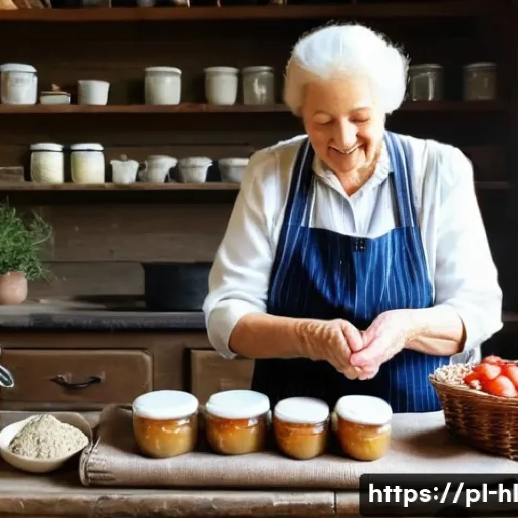 전통 장류 자가 제조를 위한 협동조합 사례 - **Prompt:** A warm, nostalgic scene in a rustic Polish kitchen. A smiling young woman (20s-30s), wea...