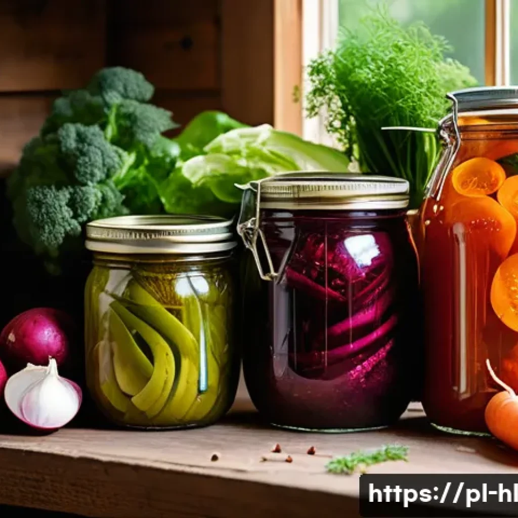 전통 장류 자가 제조와 환경 친화적 접근 - A cozy Polish kitchen scene showing a rustic wooden table with glass jars of homemade fermented sauc...